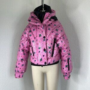 MONCLER GENIUS + 3 Moncler Grenoble Cropped Printed Quilted Down Ski Jacket